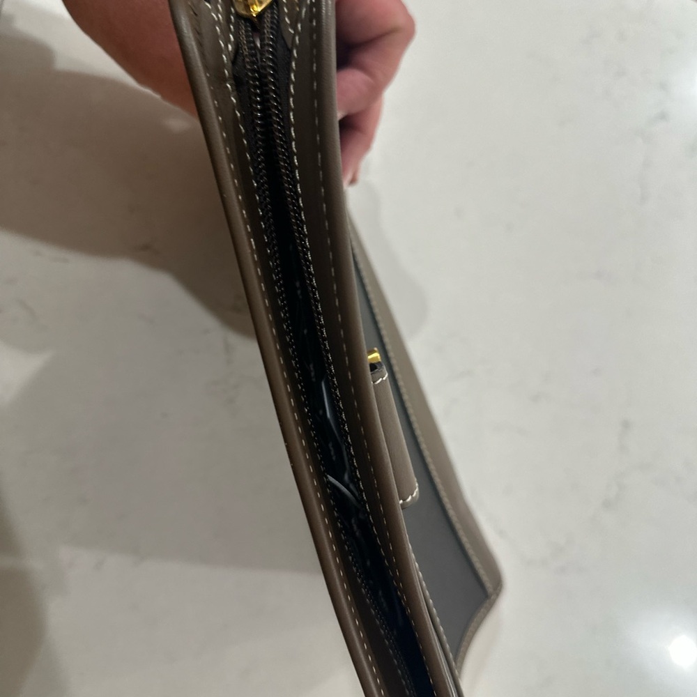 Vintage Dunhill Herringbone Brown and Black Leather Clutch - Picture 4 of 8